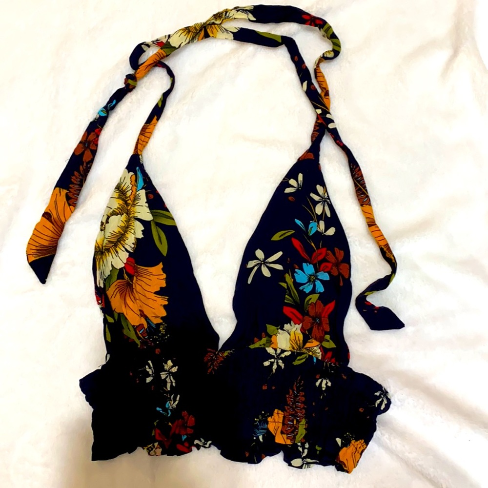 Floral halter top